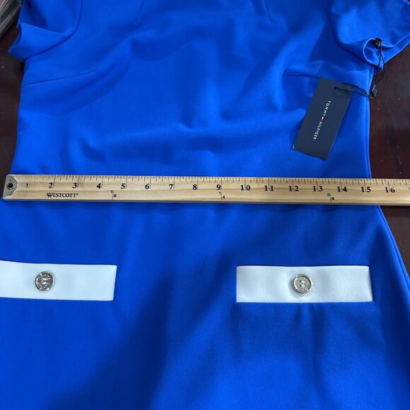 Tommy Hilfiger Dress Womens 4 Blue Short Sleeve Sheath Dress Career Work - Picture 10 of 14